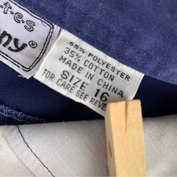 Vintage Skirt navy blue Donnkenny A-line midi skirt Pleating Pockets 30in Waist - Picture 13 of 16